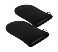 SWETRACE 1 Paire D'applicateur de Bronzage en Peluche Noir Film Imperméable pour Application Uniforme de Lotion Corps Autobronzante sans Soleil