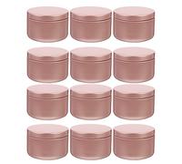 SWETRACE 12pcs Bocaux à Bougie Ronds en Aluminium 50ml Couvercles Étanches Antichute pour Stockage Quotidien et Présents en Boutique