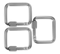 SWETRACE 3pcs Mousquetons Carrés en Aluminium Argenté, Boucle Portable Décorative et Facilement Démontable, Accessoires Camping pour Projets DIY et Porte-clés Extérieur