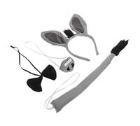 SWETRACE Bandeau D'âne en Tissu pour Garçon et Filles Queue et Nez, Accessoire de Costume D'âne pour Fête Costumée ou Fête de Pâques, Set Complet avec Nœud