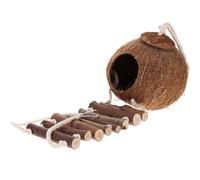 SWETRACE Cabane pour Bernard-l'ermite en Bois avec Échelle, Décoration Aquarium Marron, Cachette Pratique et Sûre pour Reptiles et Hermites Habitat Animalier