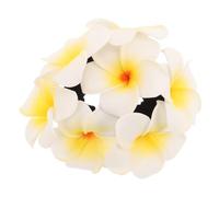 SWETRACE Élastiques à Cheveux Fleurs Frangipanier en Mousse et Tissu Blanc, Confortables pour Port Toute la Journée, Accessoires pour Plage et Fêtes D'été