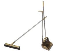 SWETRACE Ensemble Pelle et Balai Ménagers Poils Denses en Pet et Manche en Métal, Prise Confortable pour Nettoyage de Jardin et Sol Domestique