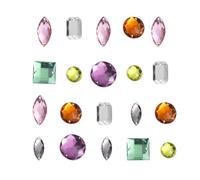 SWETRACE Lot de 100 Strass Acryliques Colorés Forme Carrée et Ronde pour Décorations pour Ongles, Accessoires Bijoux Soi-même, Décoration Chic Maison