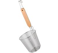 SWETRACE Passoire à Pâtes en Acier Inoxydable 1 Pièce Maille Fine avec Manche en Bois 22 Cm Cuisine Professionnelle et Usage Domestique, Panier Égouttoir pour Spaghetti et Nouilles