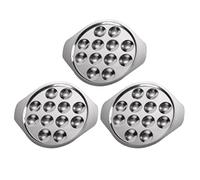 SWETRACE Plat de Service à Huîtres en Acier Inoxydable 3pcs, Assiettes à Escargots Confortables à Tenir, Faciles à Déplacer, pour Servir Fruits et Coquillages