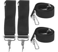 SWETRACE Sangle Réglable pour Caisse Claire en Polyester avec Crochet Métallique, 4 Pièces Ceinture D'instrument Noire pour Tambour Militaire et Fanfare