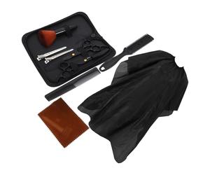 SWETRACE Set de Ciseaux de Coiffure Professionnel Ciseaux Effileur en Acier Inoxydable Noir Kit 1set pour Coupe de Cheveux et Outils pour Usage Domestique ou Salon