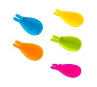SWETRACE Support en Silicone Lapin pour Sachet de Thé 5 Pièces Marqueur D'identification de Tasse et Repose-cuillère Pratique Maison