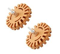 Swetup 2 Pcs Roue de Gomme en Caoutchouc, 20mm Décapant Roue Gomme, Décalque Gomme Roue avec 2 Adaptateur pour Éliminer Les Rayures, Autocollants, Décalcomanies en Vinyle Adhésif des Voitures