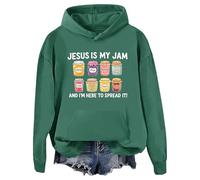 SwewatSweatshirt à capuche avec inscription « Jesus Is My Jam And I'm Here To Spread It », Vert, XL