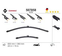 SWF Connect - K09 - Kit de Balais d’essuie-glace plats 600 mm / 380 mm fabriqués en Allemagne pour une performance d’essuyage optimale - Avant - Lot de 2 Essuies-glaces - 507858