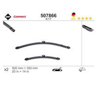 SWF Connect - K17 - Kit de Balais d’essuie-glace plats 500 mm / 350 mm fabriqués en Allemagne pour une performance d’essuyage optimale - Avant - Lot de 2 Essuies-glaces - 507866