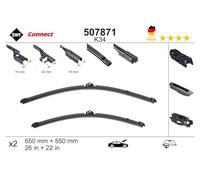 SWF Connect - K34 - Kit de Balais d’essuie-glace plats 650 mm / 550 mm fabriqués en Allemagne pour une performance d’essuyage optimale - Avant - Lot de 2 Essuies-glaces - 507871