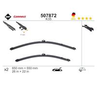 SWF Connect - K35 - Kit de Balais d’essuie-glace plats 650 mm / 550 mm fabriqués en Allemagne pour une performance d’essuyage optimale - Avant - Lot de 2 Essuies-glaces - 507872