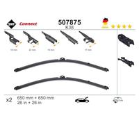 SWF Connect - K38 - Kit de Balais d’essuie-glace plats 650 mm / 650 mm fabriqués en Allemagne pour une performance d’essuyage optimale - Avant - Lot de 2 Essuies-glaces - 507875