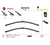 SWF Connect - K39 - Kit de Balais d’essuie-glace plats 650 mm / 650 mm fabriqués en Allemagne pour une performance d’essuyage optimale - Avant - Lot de 2 Essuies-glaces - 507876