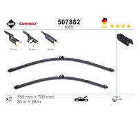 SWF Connect - K45 Kit de Balais d’Essuie-glace Plats 750 mm / 700 mm fabriqués en Allemagne pour une performance d’essuyage optimale - Avant - Lot de 2 Essuies-glaces - 507882