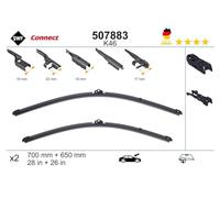 SWF Connect - K46 Kit de Balais d’Essuie-glace Plats 700 mm / 650 mm fabriqués en Allemagne pour une performance d’essuyage optimale - Avant - Lot de 2 Essuies-glaces - 507883