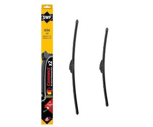 SWF Connect - U36 - Kit de Balais d’essuie-glace plats 600 mm / 500 mm fabriqués en Allemagne pour une performance d’essuyage optimale - Avant - Lot de 2 Essuies-glaces - 507845