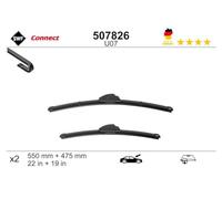 SWF Connect x2 Balais d'Essuie-Glace U07 - Avant - 550 mm / 475 mm | Kit de 2 Balais, Fabriqués en Allemagne, Balais Plats, 507826