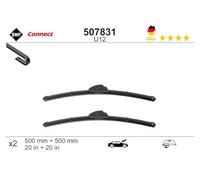 SWF Connect x2 Balais d'Essuie-Glace U12 - Avant - 500 mm / 500 mm | Kit de 2 Balais, Fabriqués en Allemagne, Balais Plats, 507831
