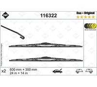 SWF Das Original Essuie-glace - CK31 - Kit de Balais d'essuie-glace 600 mm / 350 mm Conventionnels Durables Résistants et Toutes Saisons - Avant - Lot de 2 Balais - 116322