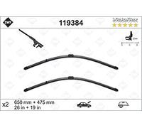 SWF Das Original - SF384 - Kit d'Essuie-glaces Plats 650 mm / 475 mm d'Origine de Haute performance, Visibilité Supérieure sur la Route, Installation Facile - Front - Lot de 2 Balais - 119384