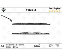 Balai d'essuie-glace SWF Standard 116334, 650/570mm, Avant, 2 Pièce