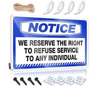 SWFG Décoration d'intérieur Men Notice We Reserve The Right to Refuse Service to Any Individual - Panneau en étain pour adulte - Décoration d'intérieur pour homme (30 x 40 cm)