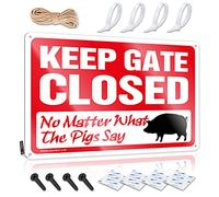 SWFG Home Bar Decor Plaque en métal avec inscription Keep Gate Closed No Matter What The Pigs Say pour Man Cave Petite boîte métallique (20 x 30 cm)