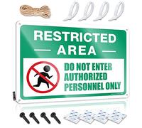 SWFG Panneau amusant en étain avec inscription « Do Not Enter », « Authorized Personnel Only » - Décoration murale amusante pour bar à domicile (20 x 30 cm)