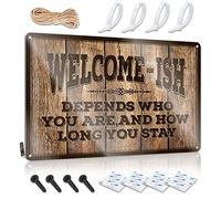SWFG Panneau d'avertissement en métal « Welcome Ish Depends Who You are » - 30 x 40 cm