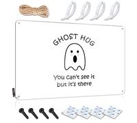 SWFG Panneau de bar pour décoration de bar à la maison, cadeau « Missing You Going Away » - Ghost Hug You Can't See It But It's There - Panneau en étain amusant (30 x 40 cm)