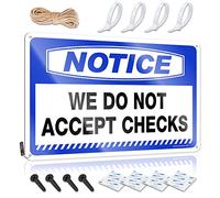 SWFG Panneau en étain avec inscription « Man Cave » et inscription « We Do Not Accept Checks » - 20 x 30 cm