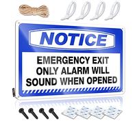 SWFG Panneau humoristique en étain avec inscription « Emergency Exit Only Alarm Will Sound When Open » - Décoration murale amusante pour bar à domicile (20 x 30 cm)