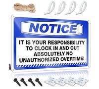 SWFG Panneau humoristique en étain avec inscription « Notice It is Your Responsibility to Clock in » - Décoration murale amusante pour bar à domicile (30 x 40 cm)