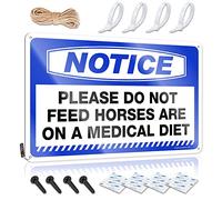 SWFG Panneau humoristique en étain avec inscription « Please Do Not Feed Horses are On A Medical Diet » - Décoration murale amusante pour bar à domicile (20 x 30 cm)