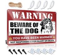 SWFG Panneau humoristique en métal avec inscription « Beware of Dog » (20 x 30 cm)