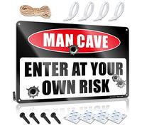 SWFG Panneau humoristique en métal vintage avec inscription « Enter at Your Own Risk » (30 x 40 cm)