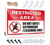 SWFG Panneau « Man Cave Signs and Decor Restricted Area », « Do Not Enter », panneau « Authorized Personnel Only » - Panneau en étain pour chambre à coucher (20 x 30 cm)