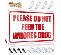SWFG Plaque en étain vintage humoristique avec inscription « Please Do Not Feed The s Drug » (30 x 40 cm)