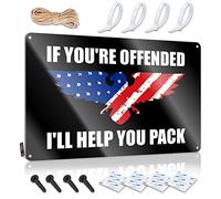 SWFG Plaque murale amusante en étain avec inscription « Man Cave Accessories and Decor If You're Offended I'll Help You Pack » (20 x 30 cm)