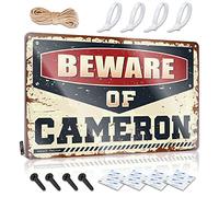 SWFG Signs for Garage Beware of Cameron Plaque en métal vintage Motif Man Cave Rules 20 x 30 cm