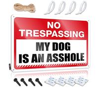 SWFG Signs for Garage No Trespassing My Dog is an Ass-le Sign Man Cave Rules Old Signs en métal vintage (20 x 30 cm)