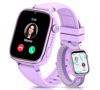 SWGOTA 4G Montre Connectée Enfant, Smartwatch avec GPS/Téléphone/Appels Vidéo/Chat Vocal/Messages/SOS/Mode École/Réveil/Appareil Photo/Podomètre/Moniteur Sommeil, Cadeau pour Garçons et Filles, Violet