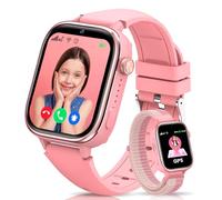 SWGOTA 4G Montre Connectée Enfants avec GPS et Téléphone, Appels Vidéo, Messages, Mode École, Appel d'urgence SOS, Étanche IP68, Réveil, Podomètre, Musique - Cadeau pour Garçons et Filles (Rose)