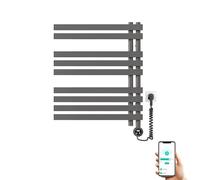 SWHC 300 W Seche Serviette Electrique WiFi, 9 Barres Seche Serviette de Bain Mural, Température Réglable 45-70 °C, Contrôle Tactile, 1-24 H, Porte-Serviettes Chauffant, IPX4, 60x70cm