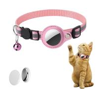 SWHC Collier GPS Chat, Tracker/Localisateur Bluetooth, Localisation en sans Abonnement, Positionnement Auxiliaire, iOS/Android Compatible, Fermeture Anti-Étranglement pour Chaton, Chats