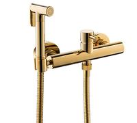 SWHC Douchette Toilette WC, Kit Douchette WC Mural Or Bidet Toilette Douchette Portatif Eau Chaude et Froide Laiton pour L'hygiène Personnelle Quotidienne Nettoyage